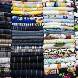 Colorful textiles on the market